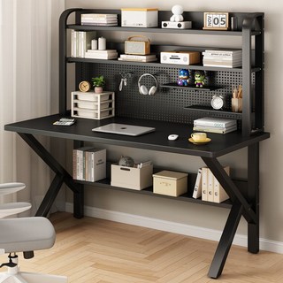 편안홈 다기능 철제 책상 오피스데스크 컴퓨터책상 업그레이드 타공보드, 블랙