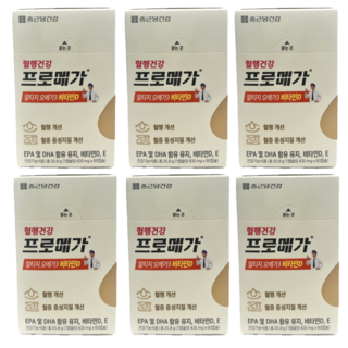 종근당건강 프로메가 알티지 rTG형 오메가3 비타민D E 혈행건강, 60정, 6개