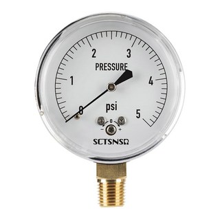 SCTSNSR 0 5Psi 저압 게이지 캡슐 측정 시스템 2 5인치 다이얼 1 /4인치 NPT 로우 마운트 크롬 도금 케이스 가스 라인 레귤레이터 공기 압력 테스트용, 3 psi, 1개
