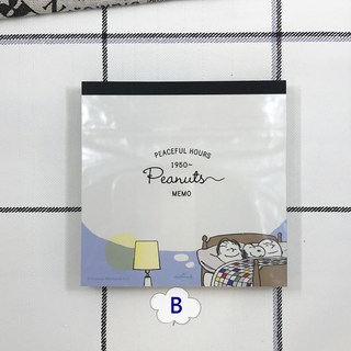 PEANUTS 史努比 SNOOPY 正方形彩色便條紙 日本製 可愛記事本, 1個, 藍色