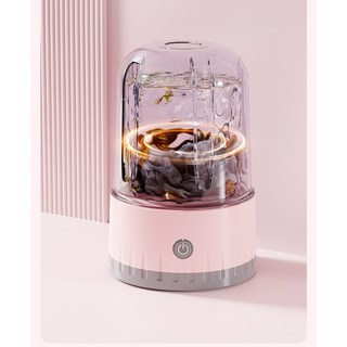 휴대용 미니 세탁기 블루라이트 살균 세탁기 생활방수 소형 양말 속옷 세탁기 무선, 핑크