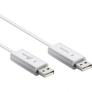 j5create JUC100-EJ USB 2.0 워름홀 스위치 링크 케이블 6.9피트1.8미터 윈도우 PC 간 데이터 전송 복사 마우스 커서키보드 공유 속도 480Mbs 지원, USB2.0 for Windows only