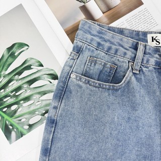 極簡微喇叭口袋牛仔長褲 顯瘦高腰喇叭牛仔褲