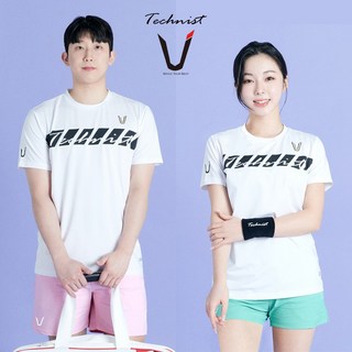 테크니스트 기획 티셔츠 배드민턴 반팔 상의 화이트 TNT6427WH