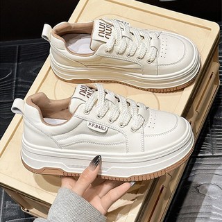 10.21 休閒平底鞋 時尚休閒厚底增高真皮小白鞋，2025秋冬新款百搭爆款加絨休閒運動平底板鞋