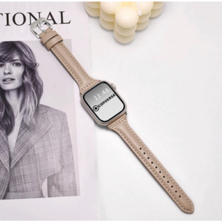 애플워치se 3 4 5 6 7 슬림 소가죽 파스텔 스트랩 가죽 시계줄