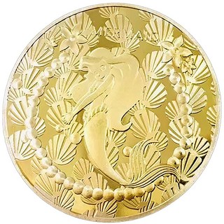 牙仙子金幣 星座金幣 鍍金紀念幣 兒童換牙禮物 許願幣 20款, 人魚-牙仙子金幣, 1個
