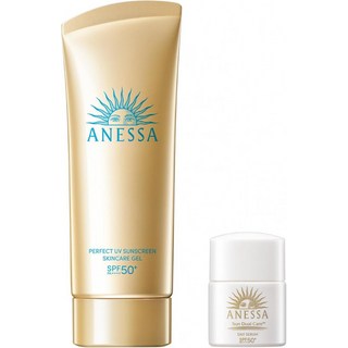 아네사 퍼펙트 UV 스킨 케어 젤 여름 자외선차단 필수템 아네사 퍼펙트 UV 스킨 케어 젤 세트 선크림 추천 피부 보호 쿨링 효과 여성 얼굴용, 본품+데이세럼N소형, 1개