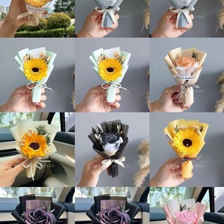 口袋花束 永生玫瑰花 乾燥玫瑰花 迷你小花束 閨蜜生日禮物 創意禮品, 口袋的浪漫隨機一個