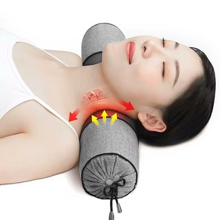 Modern Fashion 거북목 메밀 경추 목 베개 수면 보조 원형 Y01, 그레이, 1개