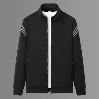 中青年運動休閒套裝 春秋款立領開衫 加肥加大碼寬鬆跑步服衛衣三件套 (26年春季)