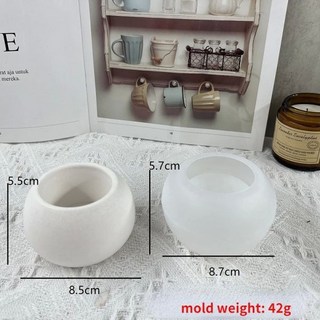 GEEKI 캔들 양초 만들기 DIY 제작 공예 재료 도구 키트 라운드 화분 실리콘 몰드 수제 선물 상자 석고 에폭시 수지 콘크리트 항아리 주조 가정 장식, 573 M, 1개