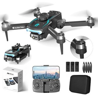 HHSSL F169 6K 브러쉬리스 모터 듀얼 카메라 시각 포지셔닝 자동 장애 회피 접이식 입문용 드론(총 45분의 비행 시간), 블랙(3개 배터리), 1개