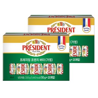 프레지덩 미니 포션 가염 버터, 2박스, 200g