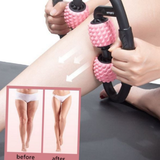근육 롤러 마사지 전신 휴대용 웨이브 팔 롤러 마사지 바디 트레이닝 폼롤러 스포츠 운동용 지압 짐볼 요가, 핑크BL05207