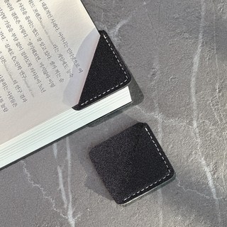 구김제로 미미누 가죽 감성 책갈피 북마크 북클립, 블랙, 2개