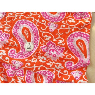 銅板布料 現貨 泡泡布 熱帶粉橘變形花印花 幅寬120cm 洋裝/襯衫/裙裝/手作袋包/家飾布