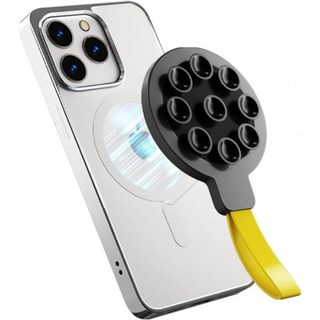 핸드폰거치대 책상 침대 자석 흡입 휴대폰 마운트 뒷면의 Mag Safe 실리콘 홀더 틱톡 셀카 및 동영상을 위한 강력한 손잡이 아이폰 안드로이드용 콘텐츠 제작, 1개