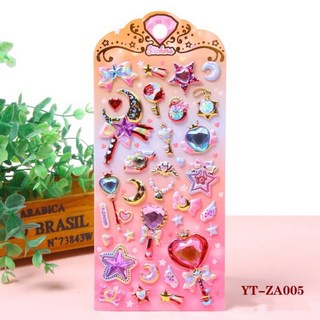 萱寶媽咪baby童裝館 聖誕節泡泡貼3D立體水晶寶石貼紙，閃亮燙金鑽石裝飾，多款動物交通工具造型泡綿立體貼紙, 049-YT-ZA005寶石貼紙