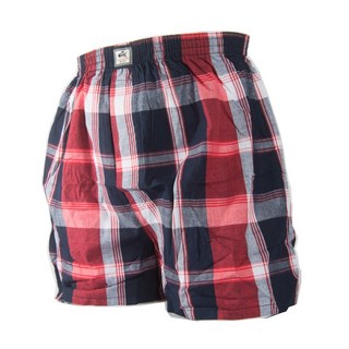 【裏KING】透氣涼感五片式開扣寬鬆四角褲 男款寬鬆透氣四角內褲 格紋