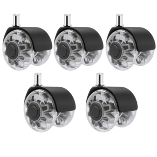 매드니스 프리미엄 무소음 의자바퀴 광폭 1세트, 5개, 그레이 투명 더블