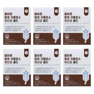 올바른건강식품 발효 곡물효소 유산균 골드 30p, 90g, 6개