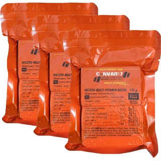Convar Europe Ltd. CONVAR-7 멀티비타민 비상식량 전투식량 MRE 씨레이션 등산행동식 기타즉석식품, 125g, 3개
