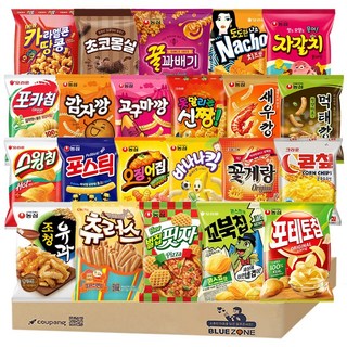 정량 인기스낵 새우깡1 감깡1 고깡1 자갈1 포스1 오집1 바나킥1 나초1 포카1 스윙1 꼬북1 꽃게1 콘칲1 신짱1 카땅1 꿀꽈1 조청1 먹태1 츄러스1 포테토1 벌집1 몽실1, 22개, 90g