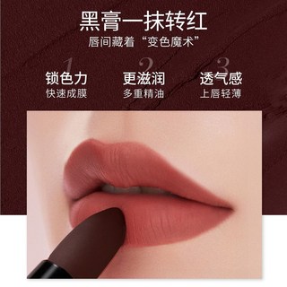 黑晶魔幻變色口紅脣釉不掉色不沾杯保溼滋潤脣部護理潤脣膏伊思芙, 1個, 【肉桂奶茶】落日氛圍口紅-1支,3.5g 【明星同款】黑魔法變色口紅