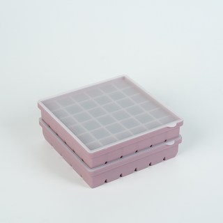 아티즌 쿡 국산 실리콘 얼음틀 아이스트레이 이유식 큐브 마늘 보관 용기, 핑크, 2개