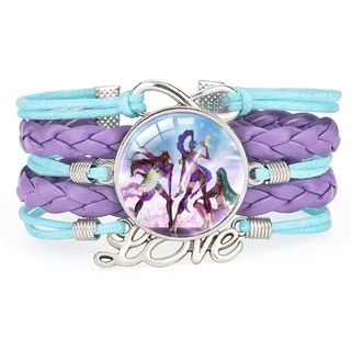 KPOP了獵魔女團拼色多層編織手鍊小清新寶石手環可調節手鐲小禮物, 1個, 62234007-25mm