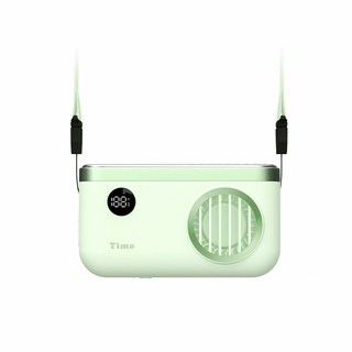 【Timo】吹雪冰鎮頸掛上吹製冷風扇 TF-07 冰敷掛脖風扇 USB小風扇, 【吹雪】奶油綠