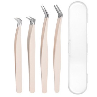 네일룸 속눈썹 정밀 족집게 4종 눈썹핀셋 네일핀셋 네일집게, 1개, 베이지