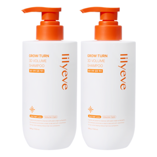 릴리이브 그로우턴 1위 탈모 샴푸 3D 볼륨 대용량 여성 남성 두피 완화, 2개, 500g