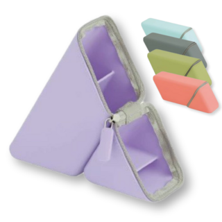 지니브 실리콘 스탠딩 필통 자석 고정 연필꽂이 필통, 라벤더