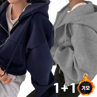 Izeriel 1+1 후드 티셔츠 심플 루즈핏 고급기모 긴팔 여성복 맨투맨티 빅사이즈 캐주얼 티 가을 겨울 봄 여성티셔츠 코트 데일리