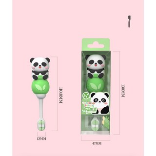 軟毛細毛 幼兒牙刷 卡皮巴拉 嬰幼兒適用 3-9歲, 1個, 熊貓(1入開窗盒裝)