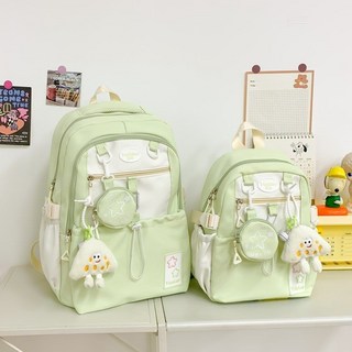 包 您省心 可愛少女雙肩包 小學生書包 女 大容量 初中背包 輕便 高顏值 幼兒園小包, 8801升級版藍色大號雙肩包,送小圓包