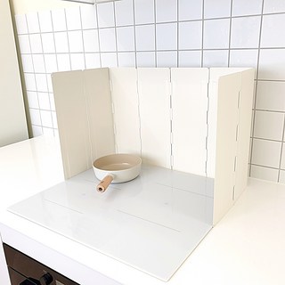 클렌렌지가드 접이식 가스렌지가림막 기름튐방지 8P 아이보리+보관파우치