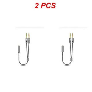 컴퓨터용 헤드폰 스플리터 케이블 마이크 오디오 Y 스플리터 마이크 어댑터 Aux 케이블 3.5mm 암에서 2 수 3.5 잭 1 5 개, 없음, 2개, 7) Style B 2pcs