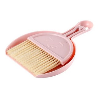 笑臉桌上型掃把組 鍵盤刷 桌面清潔刷 迷你掃把 兩件套 帶簸箕, 1個, 【笑臉桌面清潔刷】粉色