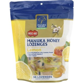 manuka health MGO 400+麥盧卡蜂蜜維生素C錠 檸檬口味, 58顆, 1盒