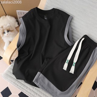 情侶休閒運動套裝男夏季速乾背心兩件套情侶透氣寬鬆短褲籃球跑步