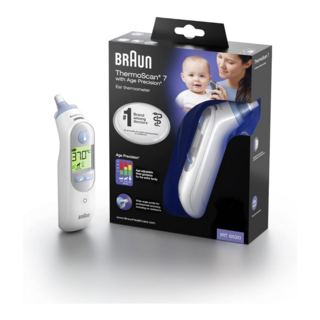 브라운 ThermoScan 7 귀 온도계 전 연령 정밀, 1개
