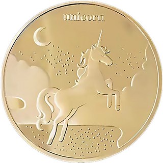 牙仙子金幣 星座金幣 鍍金紀念幣 兒童換牙禮物 許願幣 20款, 獨角獸-牙仙子金幣, 1個