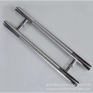 臺灣熱銷 廠家供應 不鏽鋼玻璃門把手 木門鐵門推拉門把手 多尺寸可選, 1個, H型中砂普通款500*300孔距