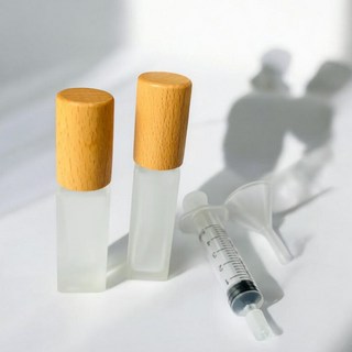 BORIBORI 우드캡 향수공병 여행용 향수공병 5ml+10ml세트 향수리필도구 포함, 2개, 우드캡향수공병