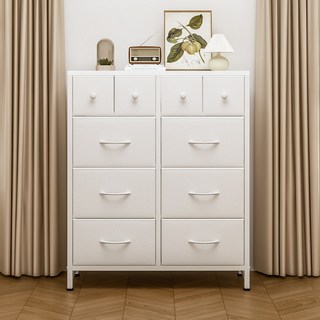 sowellhome 패브릭 모던 수납장 시리즈 1000, 화이트, 10단