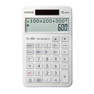 유니원 일반 수식 2줄 계산기 TL-250, 1개, 실버메탈