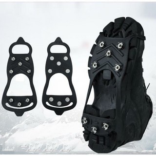 [인사이드몰] 아이젠 도시형 미끄럼방지 빙판길 등산용 휴대용 8핀 스파이크, 블랙